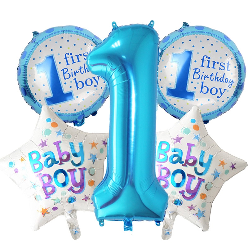 5pcs / lot ũ  ȣ ȣ ǳ 1  ǳ  Ƽ  ̵ Ƽ  ̺ /5pcs/lot pink Blue Number Foil Balloons Baby 1st Birthday balloon birthday party de